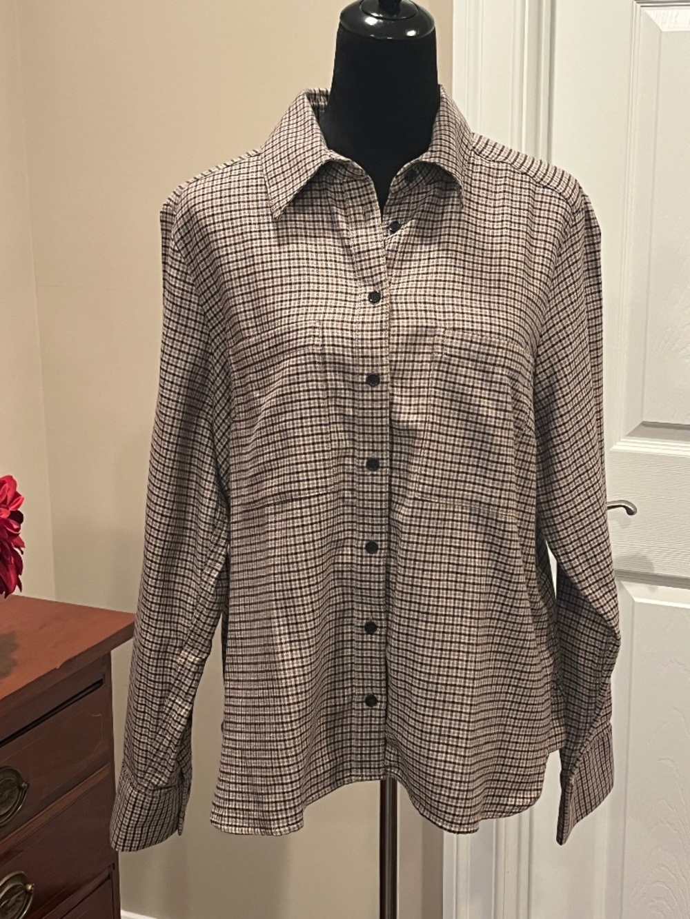NWT Banana Republic Women’s Plaid Flannel Button Down XL